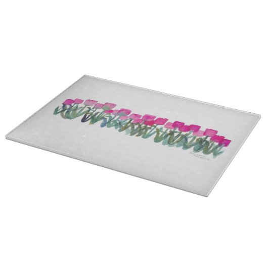 PINK TULIP GROVE CUTTING BOARD SCHNEIDEBRETT (Ecke)