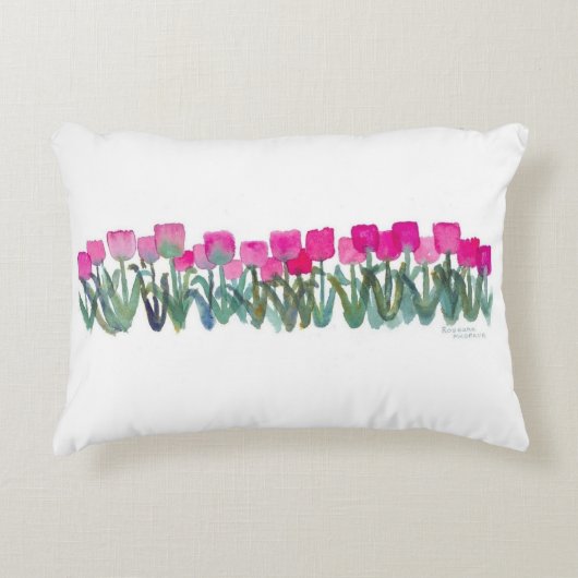 Pink Tulip Grove Dekokissen (Vorderseite)