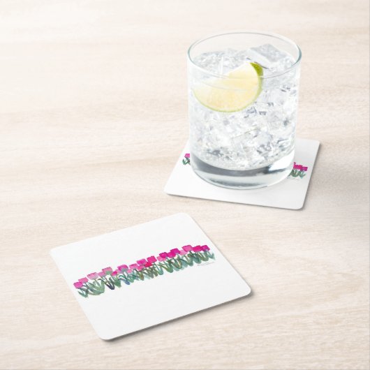 Pink Tulip Grove Paper Untersetzer (Vor Ort)