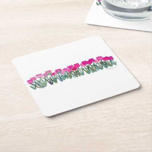 Pink Tulip Grove Paper Untersetzer (angewinkelt)