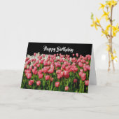 Pink Tulip Happy Birthday Karte (Gelbe Blume)