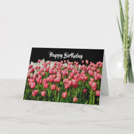 Pink Tulip Happy Birthday Karte