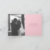 Pink tulip heart art danke Ihnen Hochzeit Foto Karte (Innenseite)