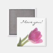 Pink Tulip, ich Liebe dich! Magnet (Vorderseite/Rückseite)