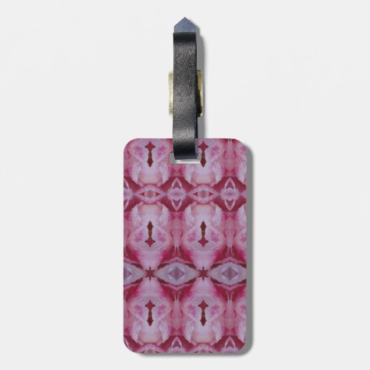 Pink Tulip Ikat 4 Gepäckanhänger (Rückseite vertikal)