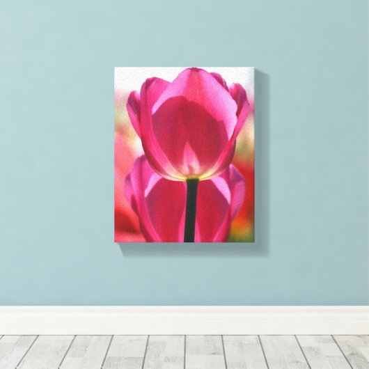 Pink Tulip Leinwand (Insitu (Holzboden))