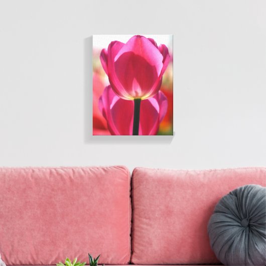 Pink Tulip Leinwand (Insitu (Wohnzimmer))