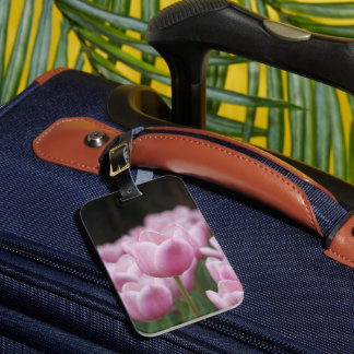Pink tulip luggage tag gepäckanhänger