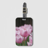 Pink tulip luggage tag gepäckanhänger (Vorderseite Vertikal)