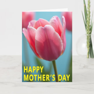 Pink Tulip Mothers Day Bloom Card Karte