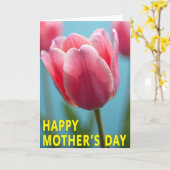 Pink Tulip Mothers Day Bloom Card Karte (Gelbe Blume)