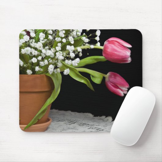 Pink Tulip Mousepad (Mit Mouse)