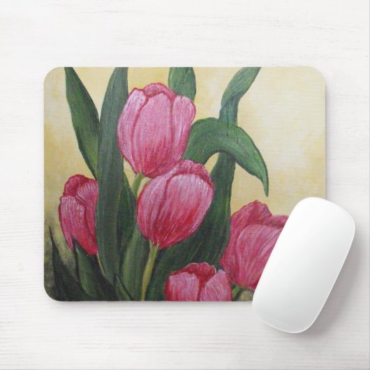 Pink Tulip Mousepad (Mit Mouse)