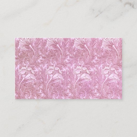 Pink Tulip Muster von William Morris Visitenkarte (Vorderseite)