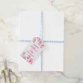 Pink Tulip Mutter Tagesdesign mit Kindernamen Geschenkanhänger (Mit Garn)