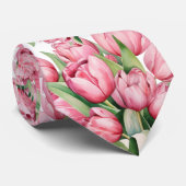 Pink Tulip Neck Tie Krawatte (Gerollt)
