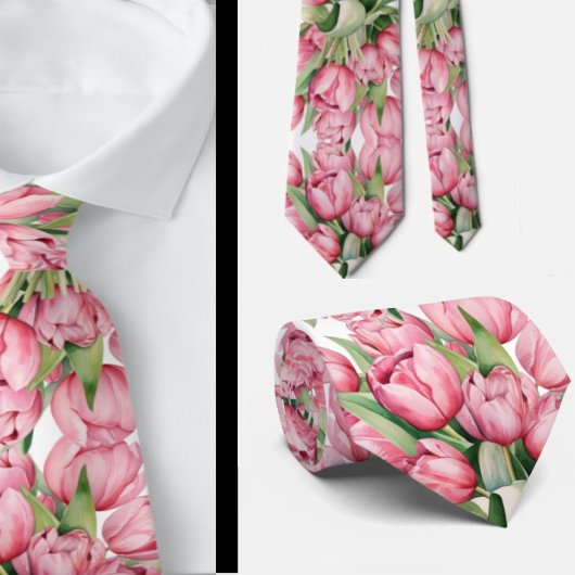 Pink Tulip Neck Tie Krawatte