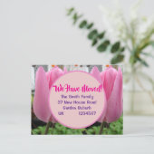 Pink Tulip neue Adresse Postcard, wir bewegen uns Postkarte (Stehend Vorderseite)