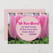 Pink Tulip neue Adresse Postcard, wir bewegen uns Postkarte (Vorne/Hinten)