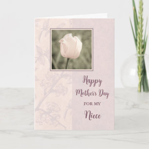 Pink Tulip Niece Happy Mother Day Card Karte
