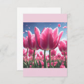Pink Tulip Note Card Dankeskarte (Vorne/Hinten)