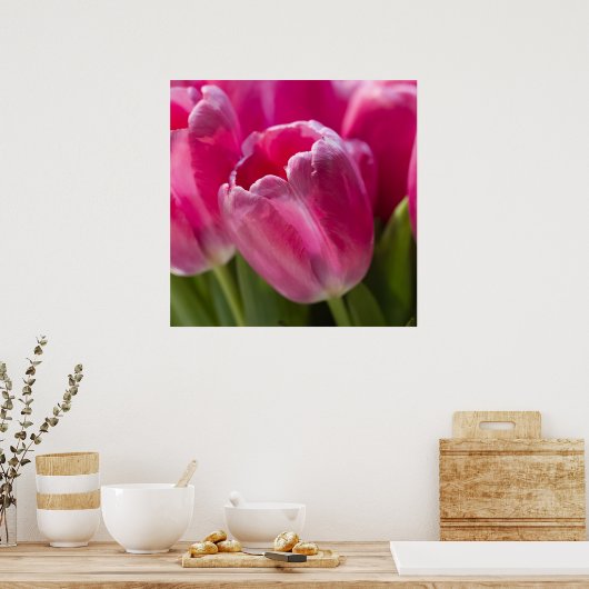 Pink Tulip Portrait Poster (Küche)