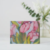 Pink Tulip Postcard Postkarte (Stehend Vorderseite)