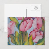 Pink Tulip Postcard Postkarte (Vorne/Hinten)
