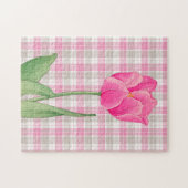 Pink Tulip Puzzle Vintage Grafik (Horizontal)