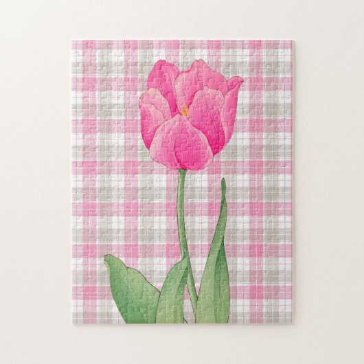 Pink Tulip Puzzle Vintage Grafik (Vertikal)