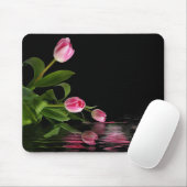 Pink Tulip Reflektion im Wasser Mousepad (Mit Mouse)