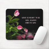 Pink Tulip Reflektion im Wasser Mousepad (Mit Mouse)