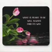Pink Tulip Reflektion im Wasser Mousepad (Vorne)