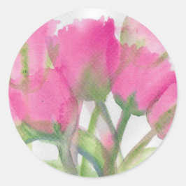Pink Tulip Runder Aufkleber