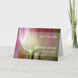 Pink Tulip Save the Date Karte