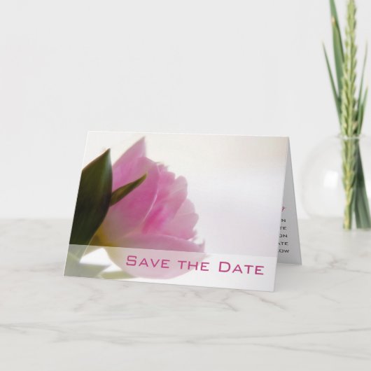 Pink Tulip Save the Date Karte (Vorderseite)