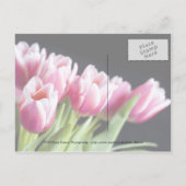 Pink Tulip Save the Date Postkarte (Rückseite)