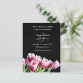 Pink Tulip Save the Date Postkarte (Stehend Vorderseite)