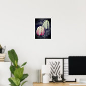 Pink Tulip Schwarz-Weiß-Teilfarbe Poster (Heimbüro)