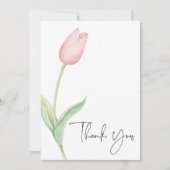 Pink Tulip Solo Brautparty Dankeskarte (Vorderseite)
