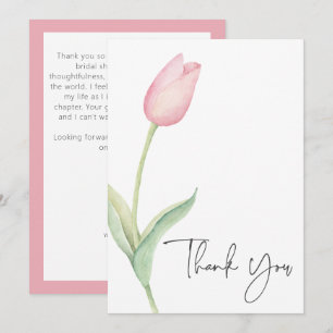 Pink Tulip Solo Brautparty Dankeskarte