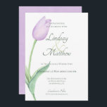 Pink Tulip Solo Lila modern Einladung<br><div class="desc">Direktes Design des Kunden</div>