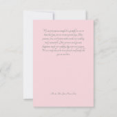 Pink Tulip Solo Wedding Dankeskarte (Rückseite)