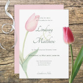 Pink Tulip Solo Wedding Einladung