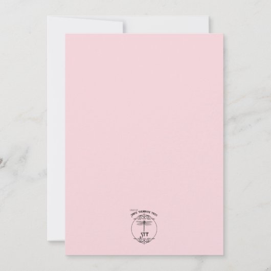 Pink Tulip Solo Wedding Einladung (Rückseite)