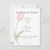Pink Tulip Solo Wedding Save The Date (Vorderseite)