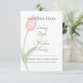 Pink Tulip Solo Wedding Save The Date (Stehend Vorderseite)