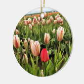 Pink Tulip Stehend Out Keramik Ornament (Links)