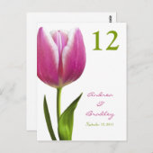 Pink Tulip Tischnummer Card (Vorne/Hinten)