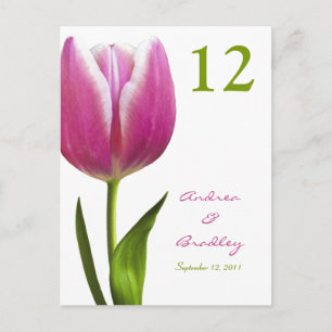 Pink Tulip Tischnummer Card
